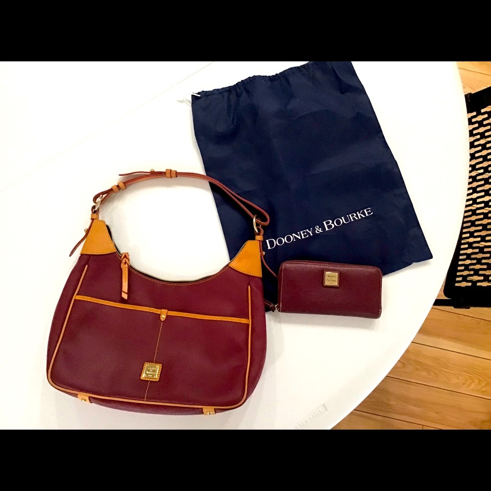 Dooney & Bourke burgundy Shoulder Bag and Wallet.